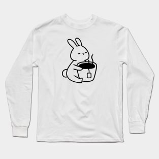 Tea Lover Bunny | Tea Lover Gifts | Handmade Illustrations by Atelier Serakara Long Sleeve T-Shirt